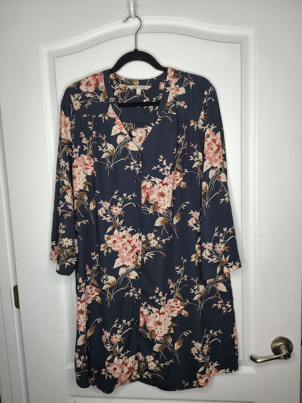 41 Hawthorn Navy Floral Button-Front Tunic